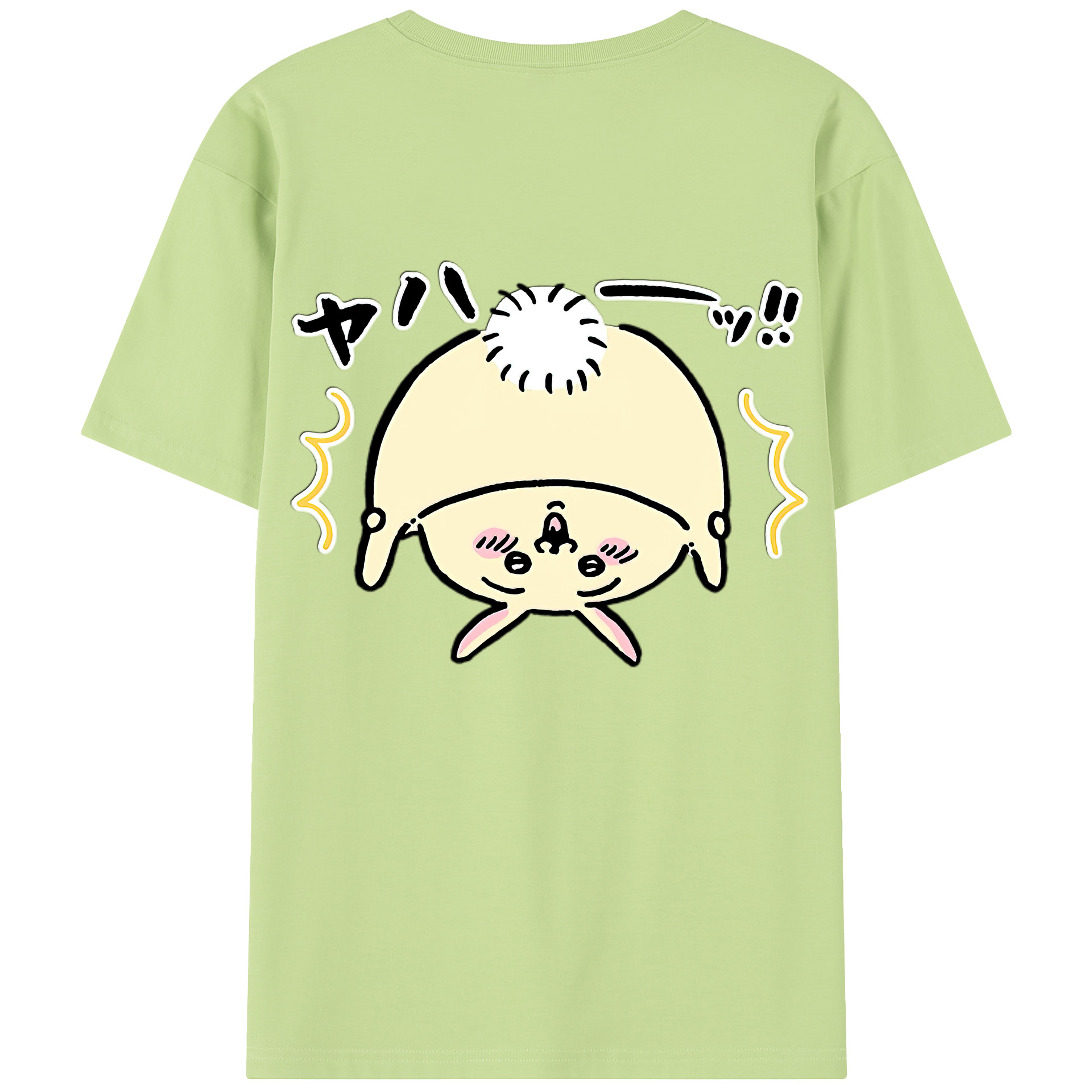 （画像用） ちいかわ うさぎ Chii-kawa usagi 綿100％半袖Tシャツ（背面プリント）
